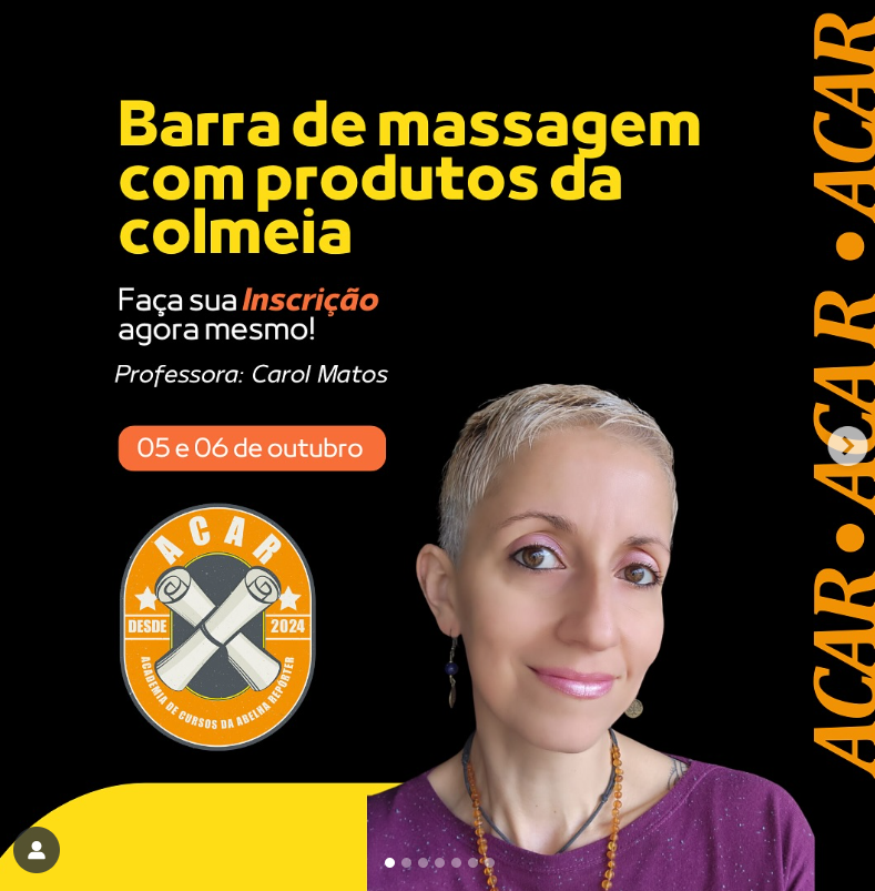 Workshop - Barra de Massagem com Produtos da Colmeia